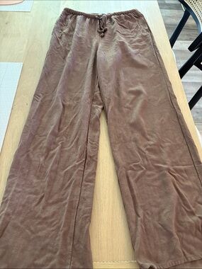 Sienna Sky Dark Brown Drawstring Wide Leg Pants